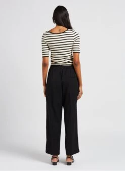 Geribde Stretchtop Met V-hals | Wit -MORGAN Verkoop 4034979