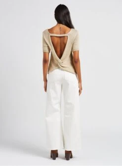 Please Wijde, Katoenen Jeans Met Hoge Taille | Beige -MORGAN Verkoop 4035074