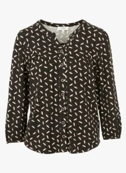 Caroll ILTA - Blouse Met Tuniekhals En Print | Zwart