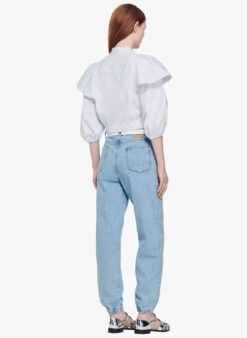 Sandro YZEURE - Katoenen, Korte Blouse Met Strepen En Maokraag | Wit 16 Sandro YZEURE - Katoenen, Korte Blouse Met Strepen En Maokraag | Wit -MORGAN Verkoop 4036321