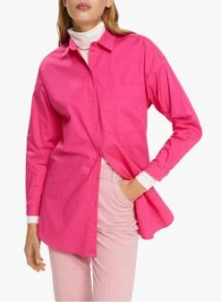 ESPRIT Lange, Katoenen Blouse | Roze