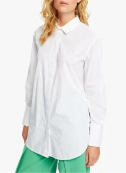 ESPRIT Blouse Van Biokatoen Met Klassieke Kraag | Wit