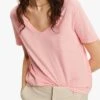 ESPRIT Katoenen T-shirt Met V-hals | Roze -MORGAN Verkoop 4041243