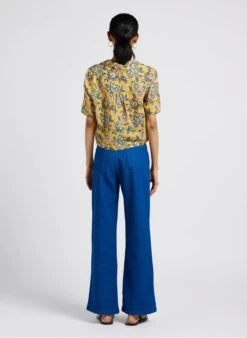 Louise Misha Wijde, Zijden Broek Met Hoge Taille En Bloemenprint | Geel 11 Louise Misha Wijde, Zijden Broek Met Hoge Taille En Bloemenprint | Geel -MORGAN Verkoop 4044212