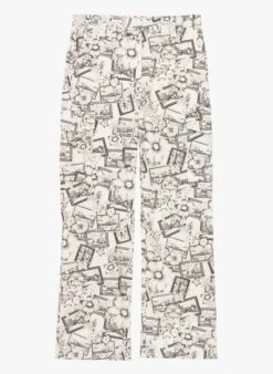 Tara Jarmon PHILIPPO - Rechte, Katoenen Broek Met Cropped Pijpen En Print | Wit