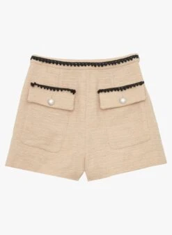 Tara Jarmon SOLEA - Rechte Short Van Tweed Uit Katoenmix | Beige