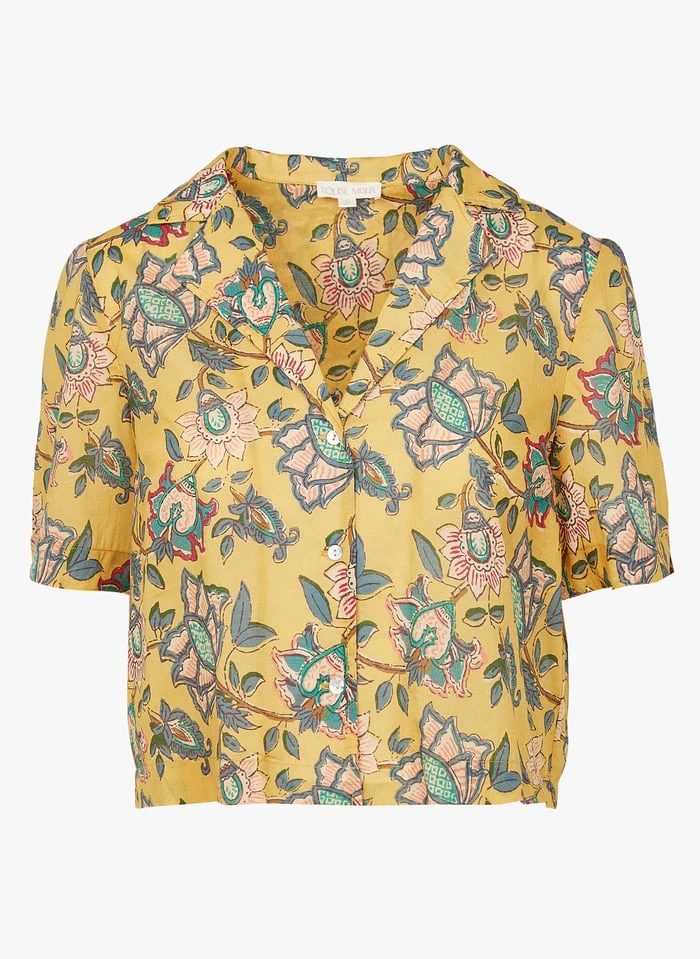 Louise Misha Wijde, Zijden Broek Met Hoge Taille En Bloemenprint | Geel 5 Louise Misha Wijde, Zijden Broek Met Hoge Taille En Bloemenprint | Geel - Afbeelding 3