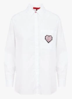 MAX & Co. TAMASHIR - Katoenen Blouse Met Klassieke Kraag | Wit -MORGAN Verkoop 4046409