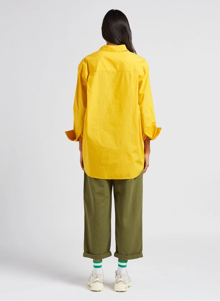 Marc O'Polo Katoenen Blouse Met Klassieke Kraag | Geel 7 Marc O'Polo Katoenen Blouse Met Klassieke Kraag | Geel - Afbeelding 5