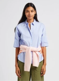 GERARD DAREL CHARLENE - Ruimvallende, Gestreepte Blouse Katoenblend | Blauw