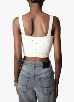 Zadig & Voltaire BETTINA - Korte Top Van Tricot | Wit -MORGAN Verkoop 4050022