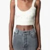 Zadig & Voltaire BETTINA - Korte Top Van Tricot | Wit -MORGAN Verkoop 4050023