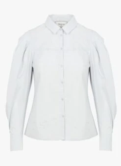 BERENICE CARLITA - Katoenen Blouse Met Klassieke Kraag | Blauw -MORGAN Verkoop 4052945