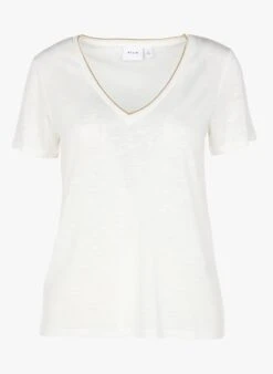 Vila VINOEL - T-shirt Met V-hals | Wit -MORGAN Verkoop 4056454