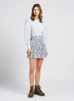 BERENICE CARLITA - Katoenen Blouse Met Klassieke Kraag | Blauw -MORGAN Verkoop 4058341