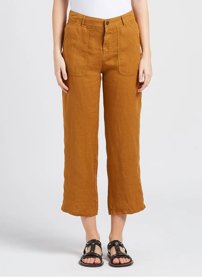 ONE STEP Rechte, Linnen Broek | Bruin 3 ONE STEP Rechte, Linnen Broek | Bruin