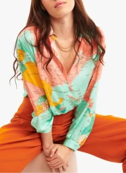 WILD BONAVENTURE - Blouse Met Klassieke Kraag En Print | Veelkleurig