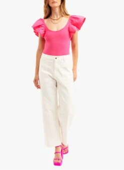 WILD HENRY - Wijde, Katoenen Broek | Wit -MORGAN Verkoop 4059977