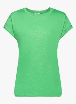 ESPRIT T-shirt Van Katoenmix Met Opgerolde Randen | Groen -MORGAN Verkoop 4060172