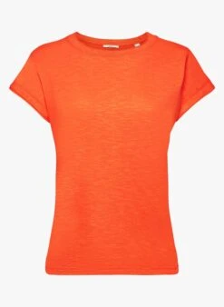 ESPRIT T-shirt Van Katoenmix Met Opgerolde Randen | Rood -MORGAN Verkoop 4060175