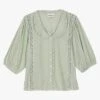 FRNCH CAMERONE - Katoenen Blouse Met Borduursel | Groen 1 FRNCH CAMERONE - Katoenen Blouse Met Borduursel | Groen -MORGAN Verkoop 4060343