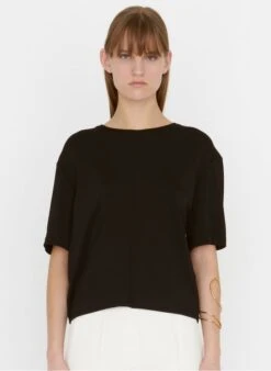 ZAPA TREY - T-shirt Met Ronde Hals En Open Detail Op De Rug | Zwart