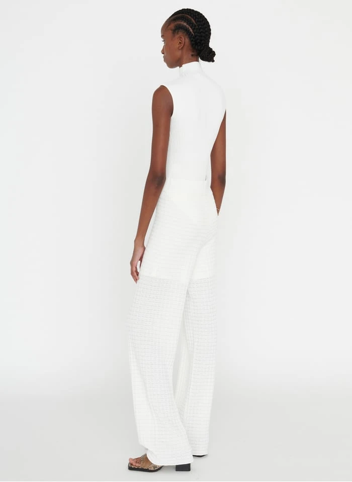 ZAPA PERLE - Flared Broek Van Getextureerde Stof | Wit 5 ZAPA PERLE - Flared Broek Van Getextureerde Stof | Wit - Afbeelding 3