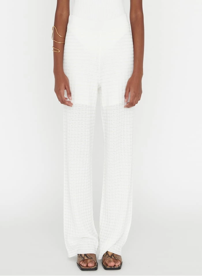 ZAPA PERLE - Flared Broek Van Getextureerde Stof | Wit 3 ZAPA PERLE - Flared Broek Van Getextureerde Stof | Wit