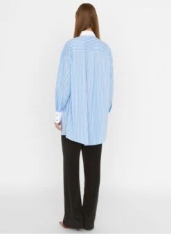 ZAPA REDRIC - Oversized, Gestreepte Blouse Van Katoenmix | Blauw -MORGAN Verkoop 4062459