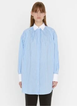 ZAPA REDRIC - Oversized, Gestreepte Blouse Van Katoenmix | Blauw