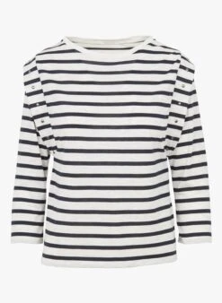 Ikks Gestreept T-shirt Met Ronde Hals | Wit 10 Ikks Gestreept T-shirt Met Ronde Hals | Wit -MORGAN Verkoop 4065893