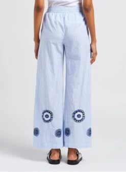 STELLA FOREST LOVINA - Wijde, Katoenen Broek Met Strepen | Blauw -MORGAN Verkoop 4070005