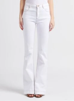 BERENICE ODESSA - Katoenen Jeans Met Wijd Uitlopende Pijpen | Wit