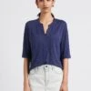 GERARD DAREL ANDREW - Linnen T-shirt Met Tuniekhals | Blauw -MORGAN Verkoop 4071959