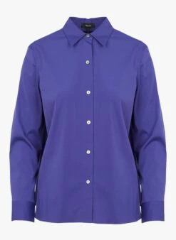 THEORY Blouse Van Katoenmix Met Klassieke Kraag | Blauw 11 THEORY Blouse Van Katoenmix Met Klassieke Kraag | Blauw -MORGAN Verkoop 4079081