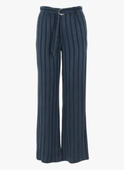 GERARD DAREL EDA - Rechte, Gestreepte Broek Van Gemengde Viscose | Blauw -MORGAN Verkoop 4079095