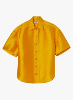 Sandro JUNE - Satijnachtige Blouse Met Klassieke Kraag | Oranje 8 Sandro JUNE - Satijnachtige Blouse Met Klassieke Kraag | Oranje -MORGAN Verkoop 4083174