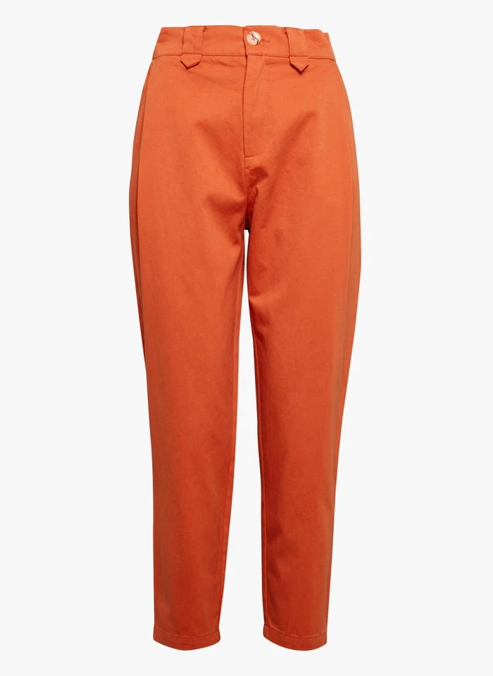 SEE U SOON Katoenen Carrotbroek Met Ceintuur | Oranje 5 SEE U SOON Katoenen Carrotbroek Met Ceintuur | Oranje - Afbeelding 3