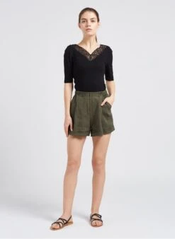 YAS Slim-fit Top Van Viscose | Zwart -MORGAN Verkoop 4087187