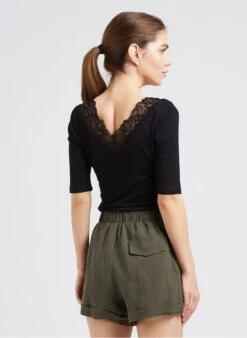 YAS Slim-fit Top Van Viscose | Zwart -MORGAN Verkoop 4087188