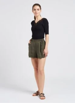 YAS Slim-fit Top Van Viscose | Zwart -MORGAN Verkoop 4087191