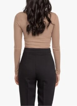 KOOKAI Kort T-shirt Met Ronde Hals Katoenblend | Bruin -MORGAN Verkoop 4087710