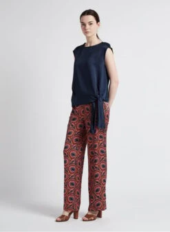 MAISON 123 HONORE - Mouwloze Blouse Met Strikdetail En Satijnglans | Blauw -MORGAN Verkoop 4089442