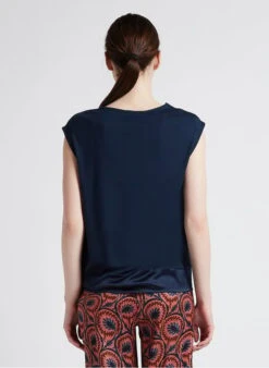 MAISON 123 HONORE - Mouwloze Blouse Met Strikdetail En Satijnglans | Blauw -MORGAN Verkoop 4089443