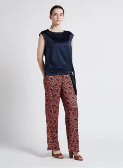 MAISON 123 HONORE - Mouwloze Blouse Met Strikdetail En Satijnglans | Blauw -MORGAN Verkoop 4089445