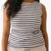 Boob Gestreepte Borstvoedingssinglet Van Biologische Stretchkatoen Met Bootshals | Veelkleurig -MORGAN Verkoop 4090521