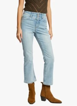 Nieuwe uitgaven 9 MORGAN PEGASE3 - Jeans Van Stretchkatoen Met Verwassen Effect En Wijde Pijpen | Jeans Stone