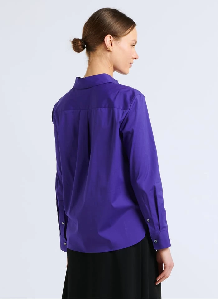 THEORY Blouse Van Katoenmix Met Klassieke Kraag | Blauw 4 THEORY Blouse Van Katoenmix Met Klassieke Kraag | Blauw - Afbeelding 2