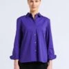 THEORY Blouse Van Katoenmix Met Klassieke Kraag | Blauw -MORGAN Verkoop 4092138