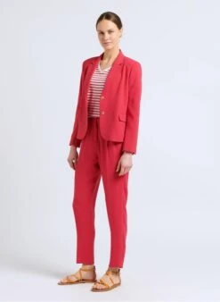 JEMY - Rechte Bandplooibroek | Rood -MORGAN Verkoop 4092240